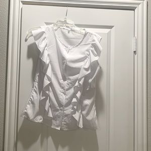 White Ruffle Blouse